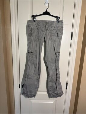 American Eagle Outfitters Light Gray Flare Cargo Pants